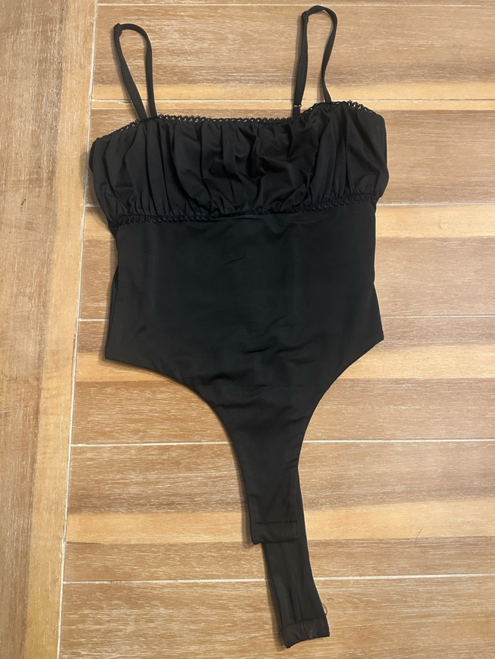 Princess Polly Black Lace-Trim Bodysuit